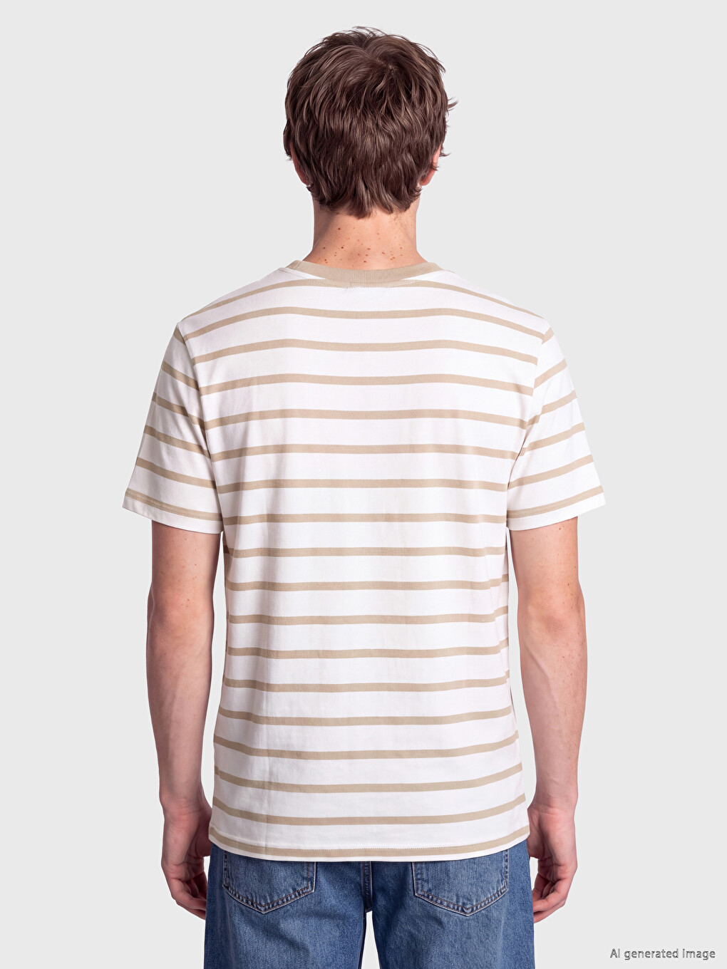 Crew Neck Striped Jersey Men's T-shirt-3