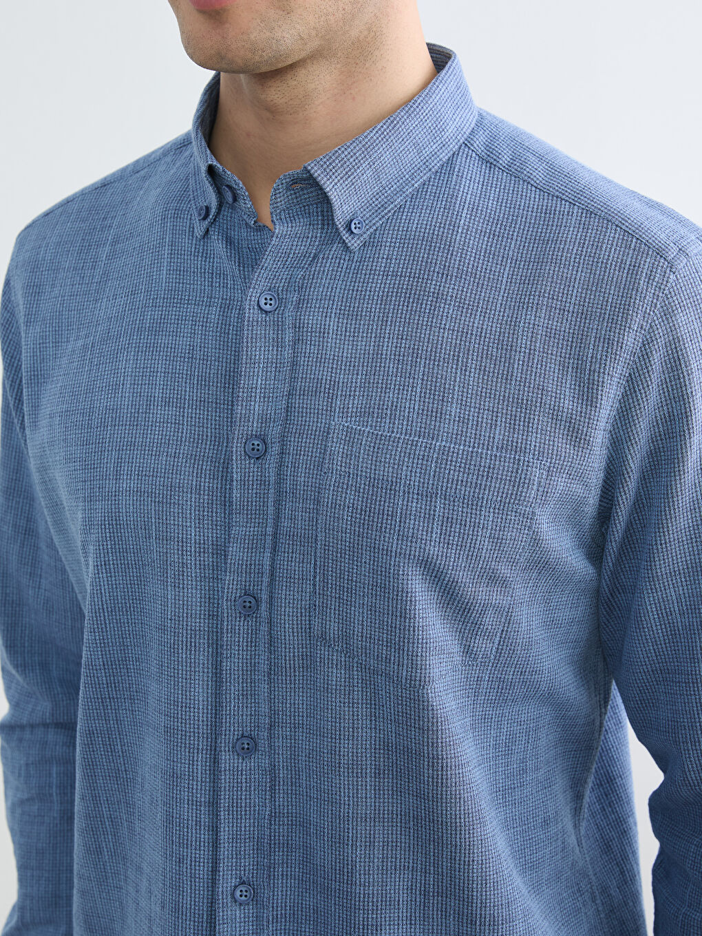 قميص رجال نسيج دوبي عادي-2