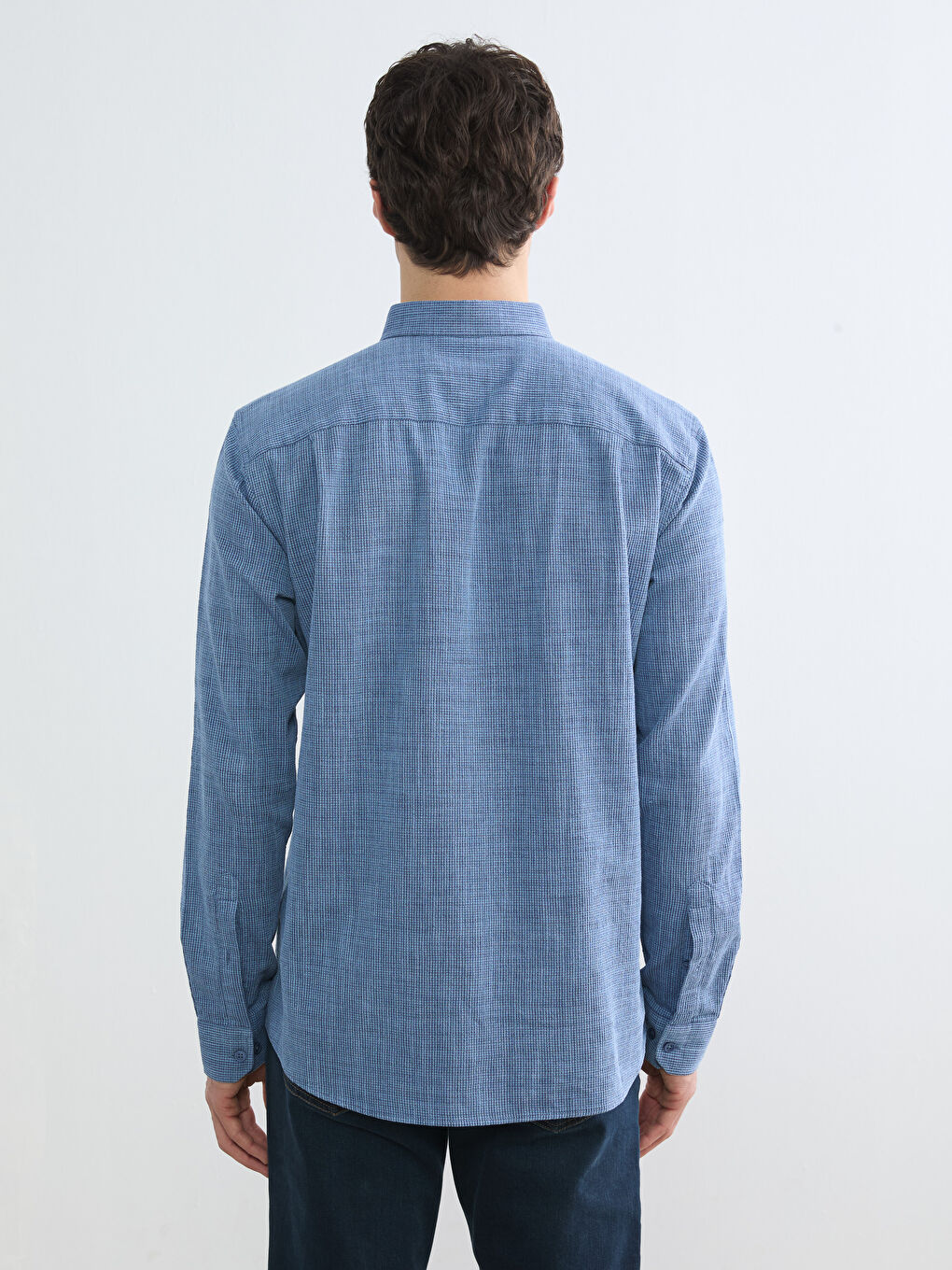 قميص رجال نسيج دوبي عادي-3