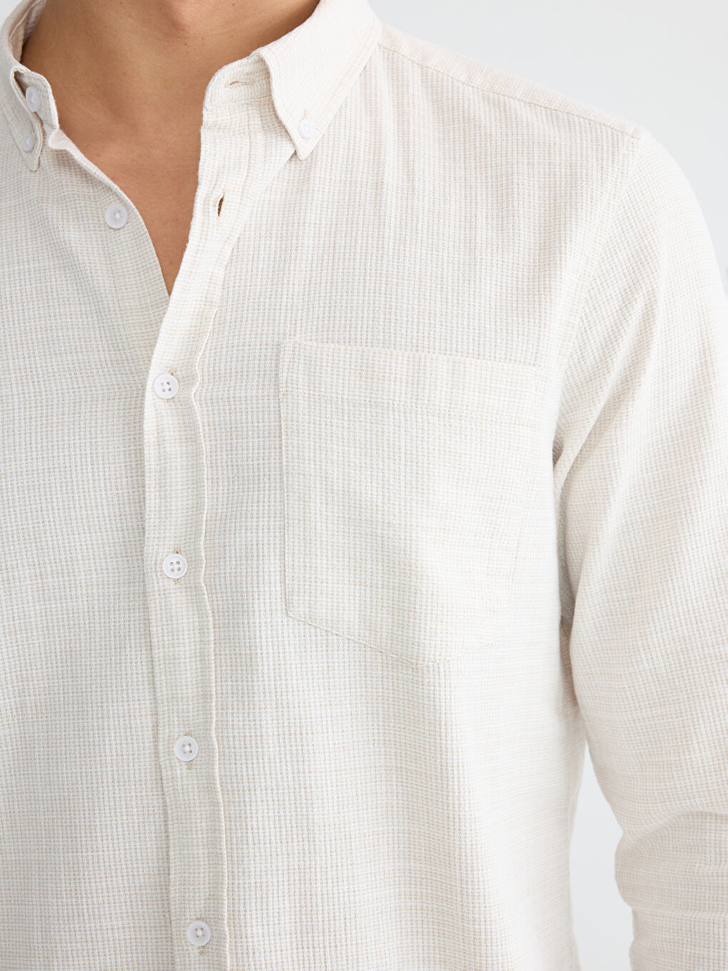 قميص رجال نسيج دوبي عادي-2