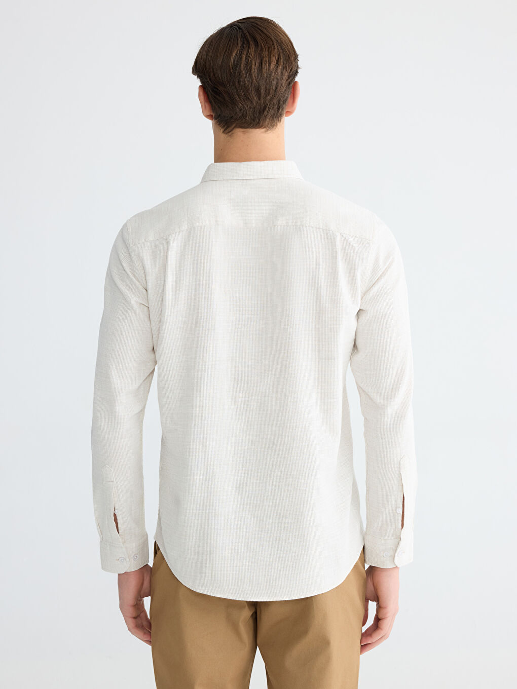 قميص رجال نسيج دوبي عادي-3