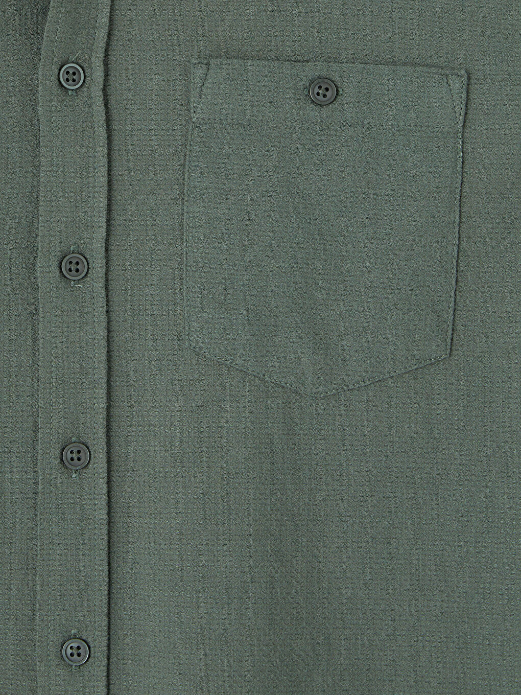 Yeşil Regular Fit Armürlü Erkek Gömlek-2