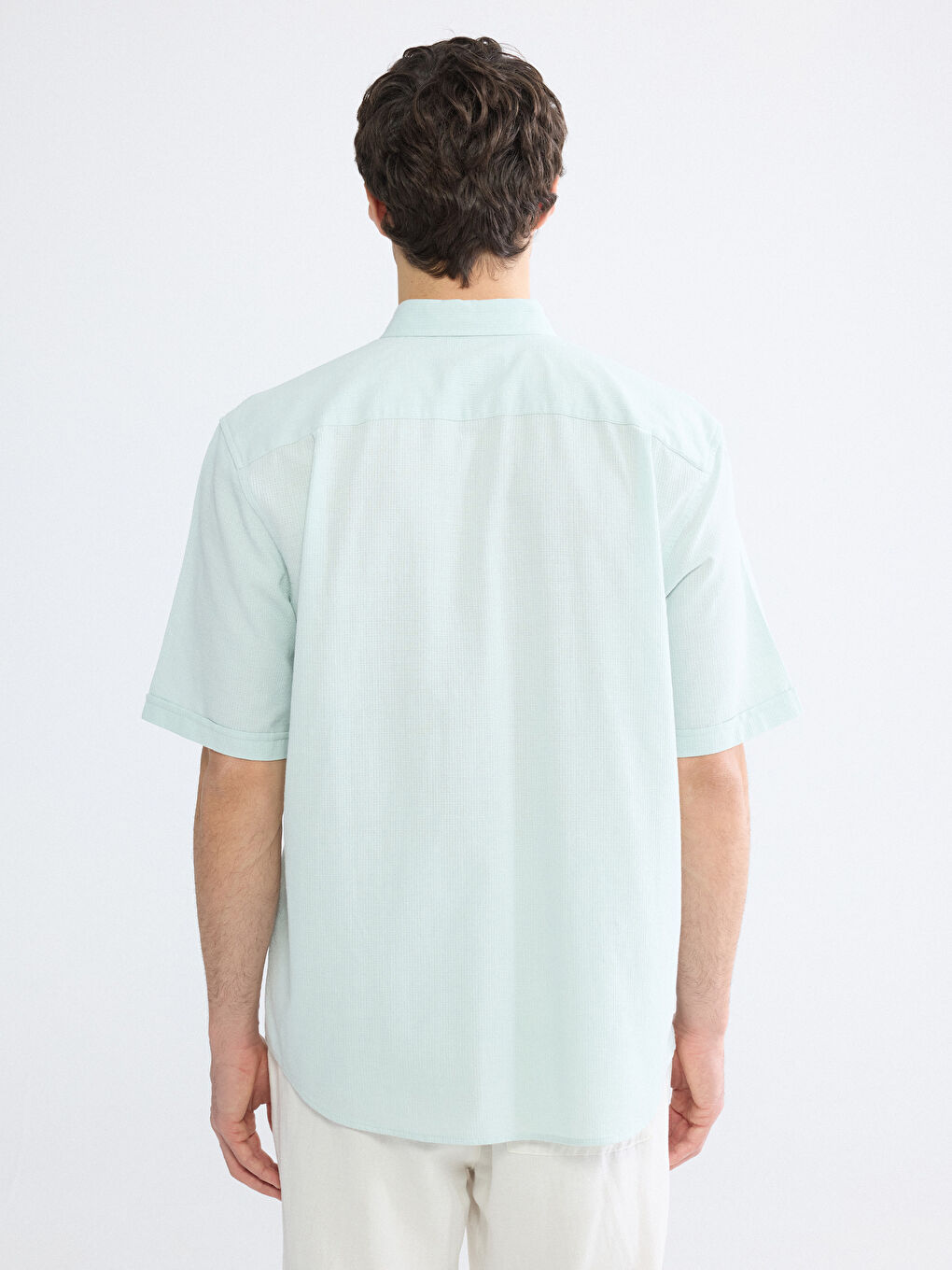Turkuaz Regular Fit Armürlü Erkek Gömlek-3