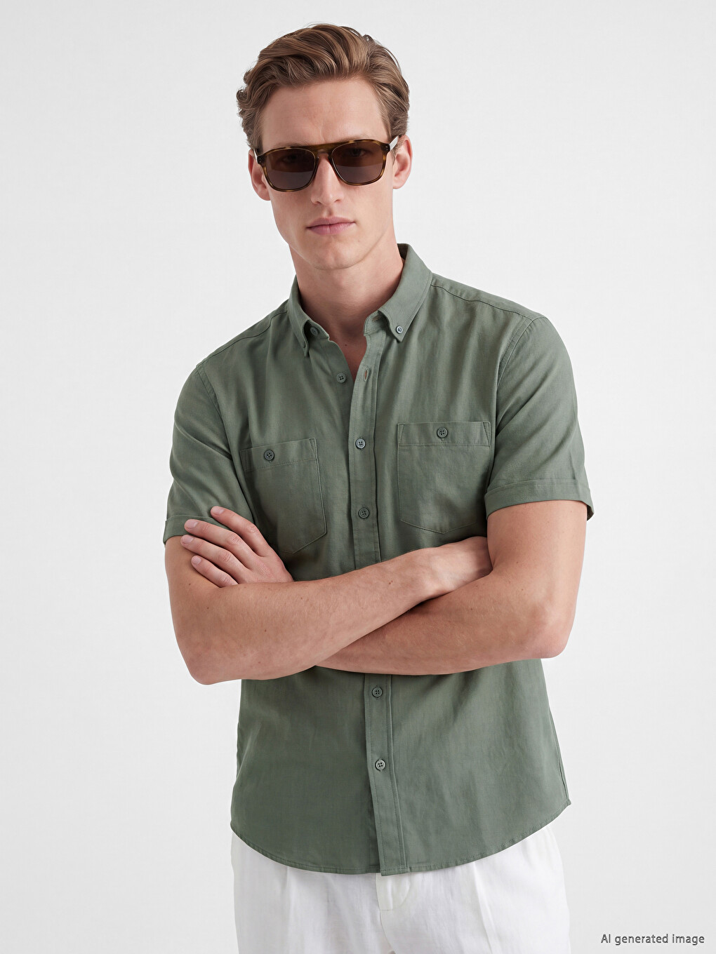 Regular Fit Dobby Shirt for Men