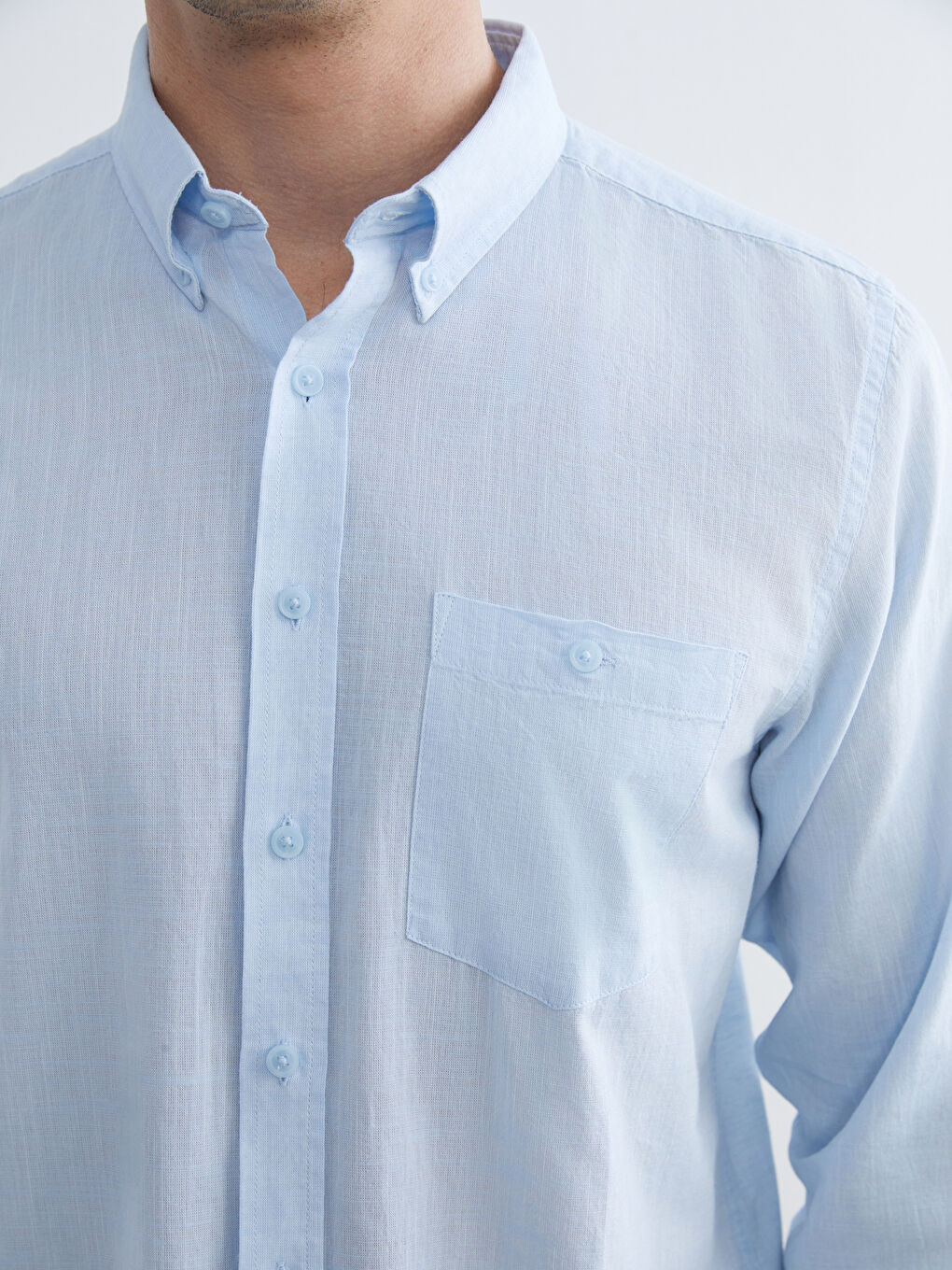Mavi Regular Fit Keten Karışımlı Erkek Gömlek-2