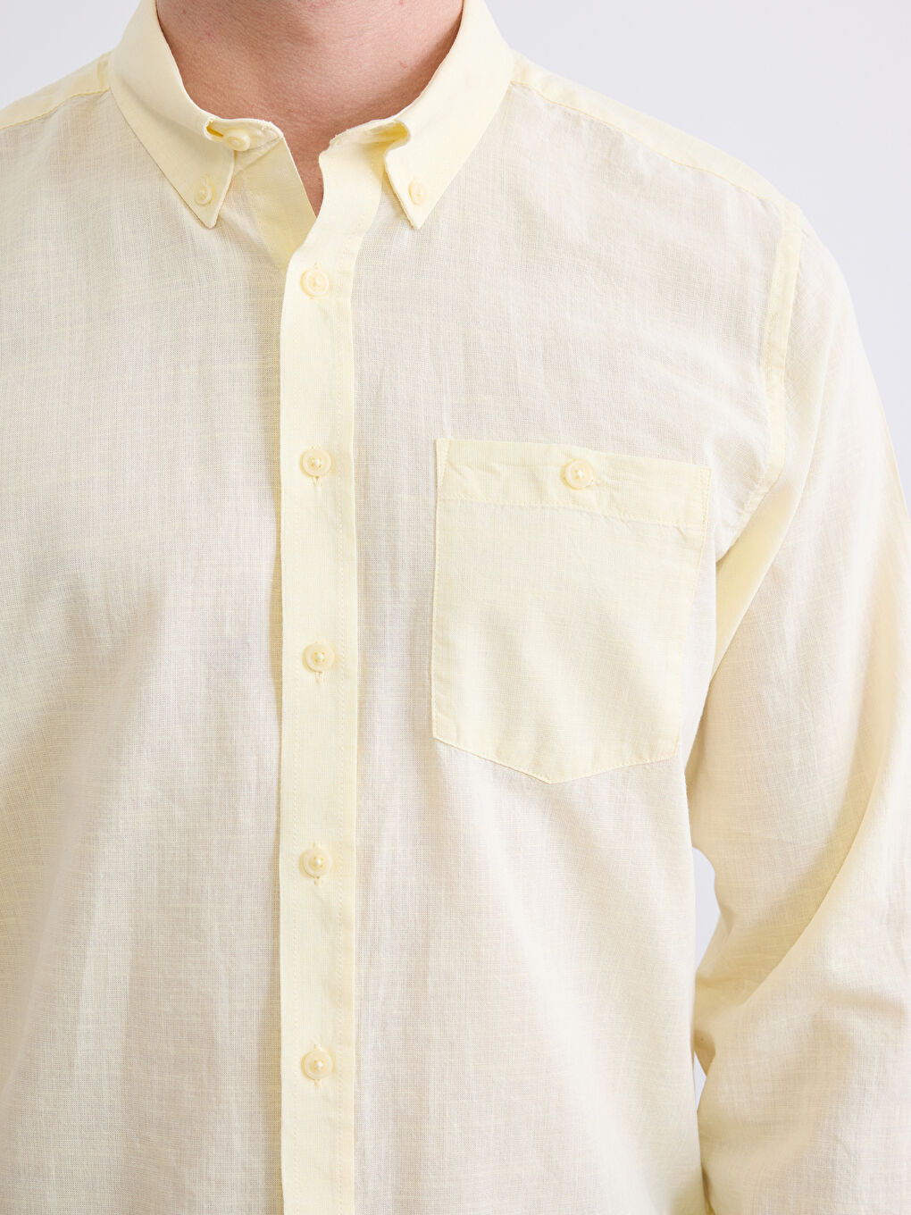 Regular Fit Linen Blend Men's Shirt-2