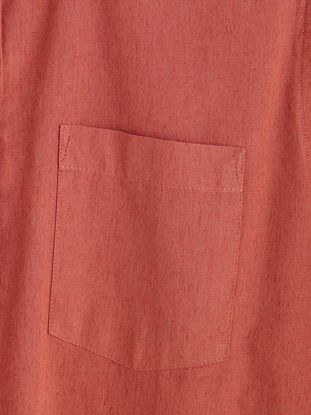 Pembe Regular Fit Keten Karışımlı Erkek Gömlek-1