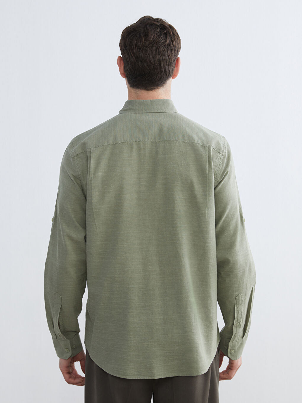 Мужская рубашка стандартного кроя из льняной смеси-3