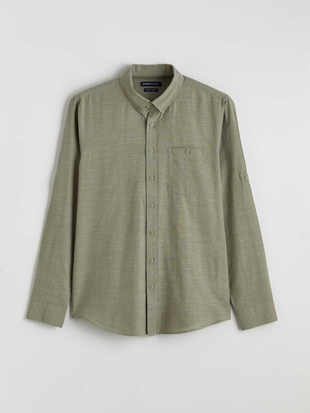 Мужская рубашка стандартного кроя из льняной смеси-4