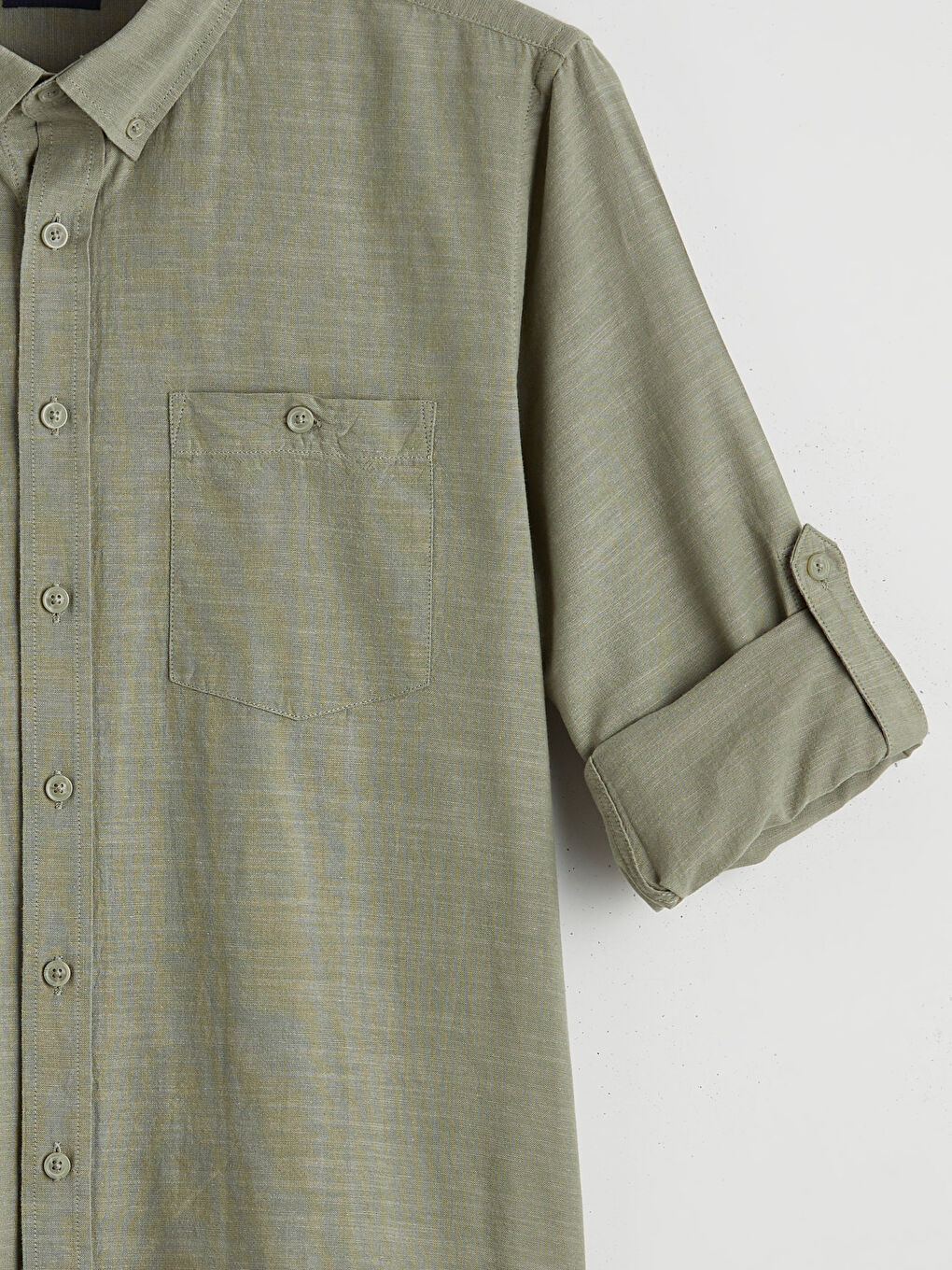 Мужская рубашка стандартного кроя из льняной смеси-5