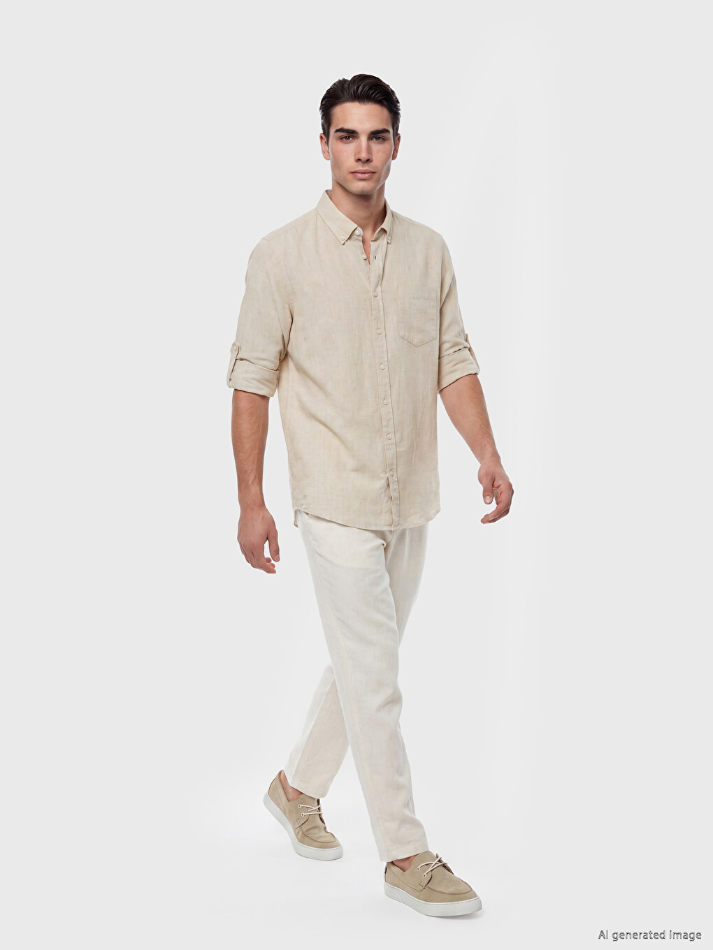 Regular Fit Linen Blend Men's Shirt-1