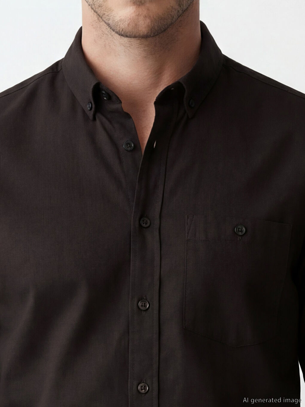 Kahverengi Regular Fit Keten Karışımlı Erkek Gömlek-2