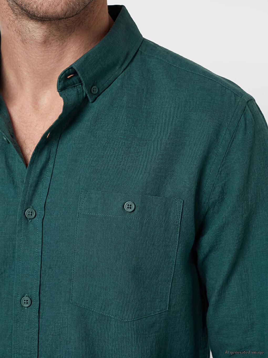 Regular Fit Linen Blend Men's Shirt-2