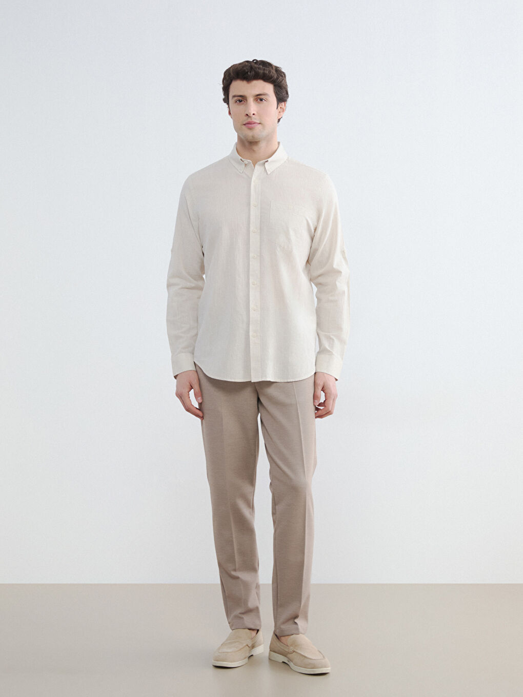 Regular Fit Linen Blend Men's Shirt-1