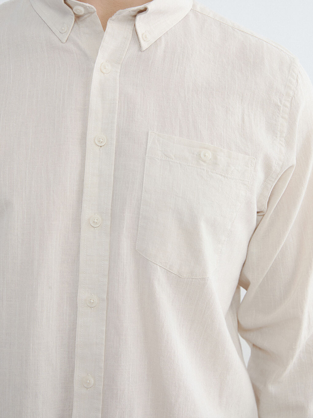 Regular Fit Linen Blend Men's Shirt-2