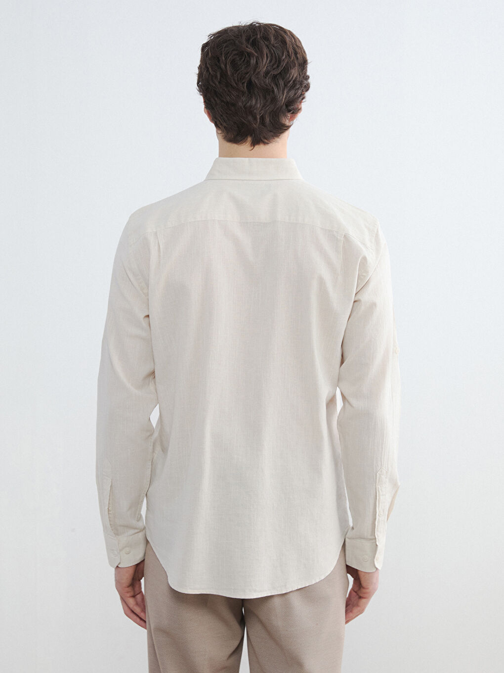 Regular Fit Linen Blend Men's Shirt-3