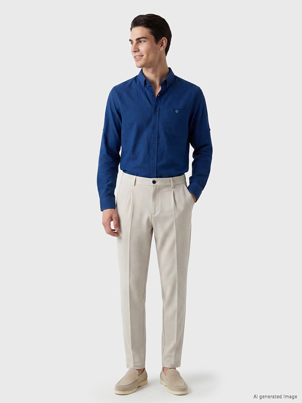 Regular Fit Linen Blend Men's Shirt-1