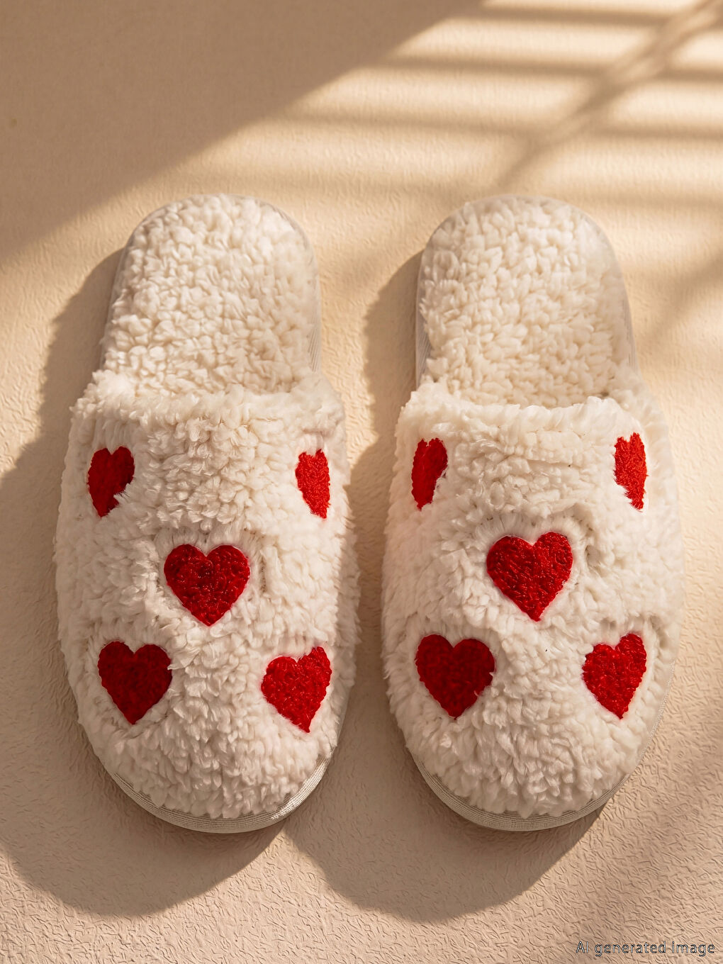 Heart Patterned Women's Slippers