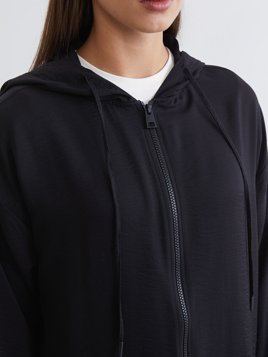 تونيك واسع الحجم مزود بغطاء رأس للنساء-2