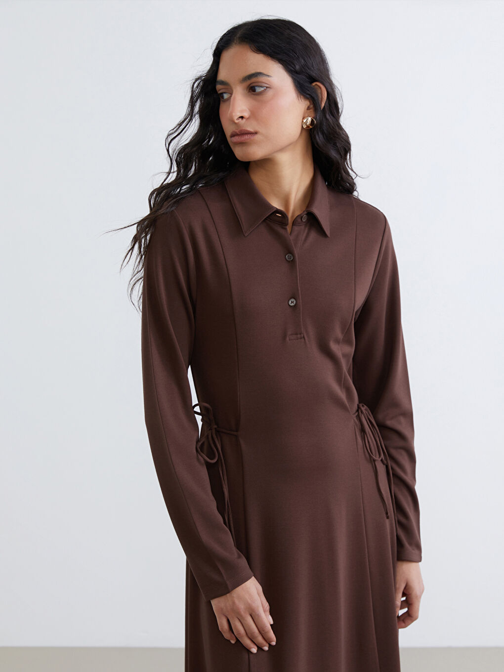 Shirt Dress with Necktie Detail