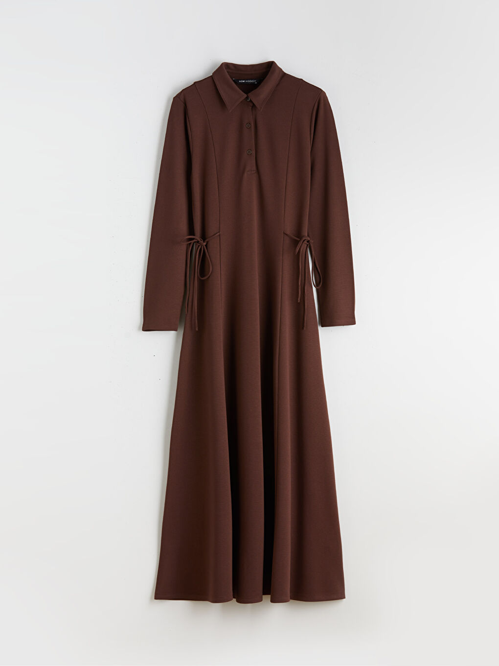 Shirt Dress with Necktie Detail-4