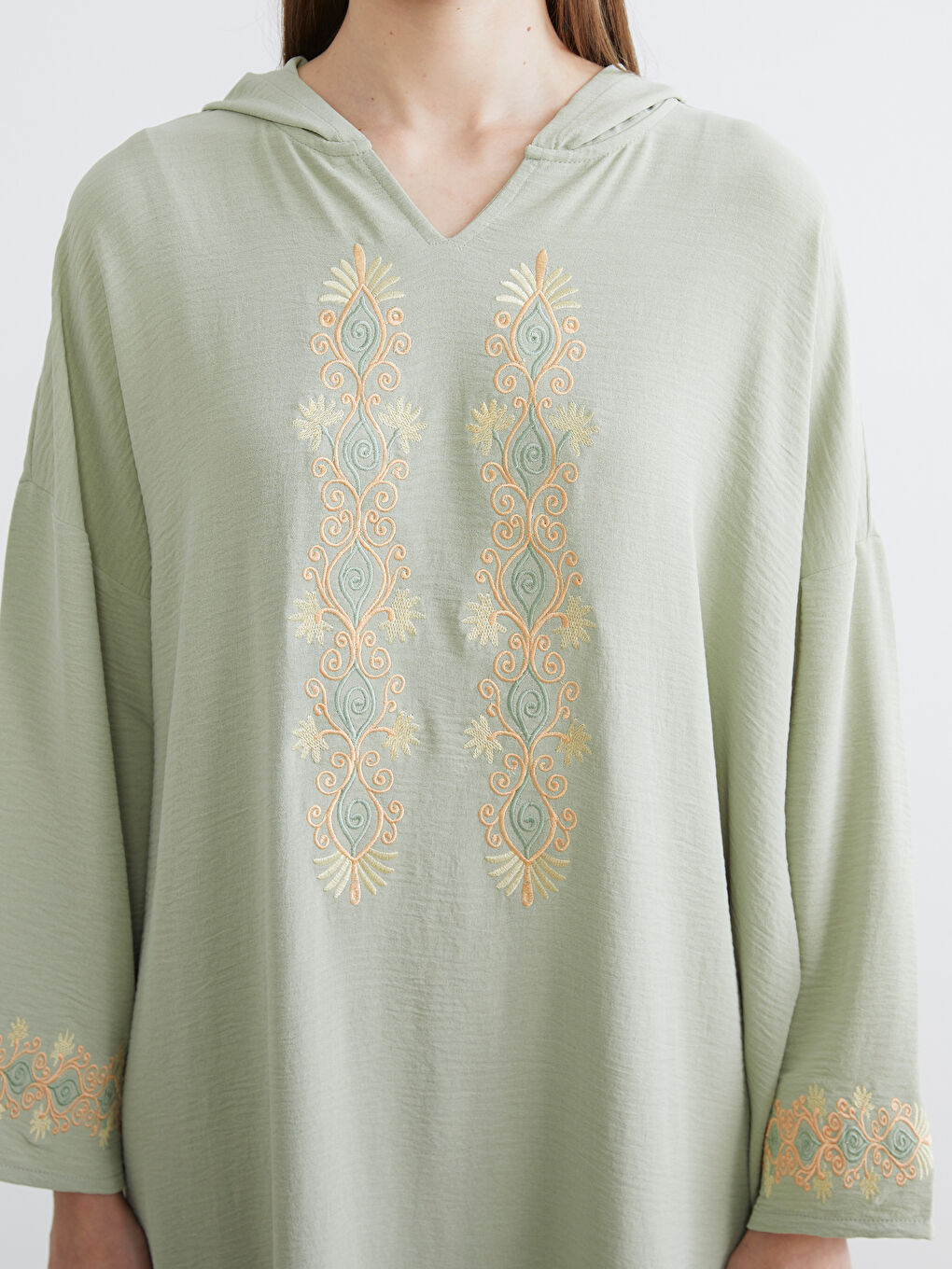Hooded Embroidered Oversize Dress-2