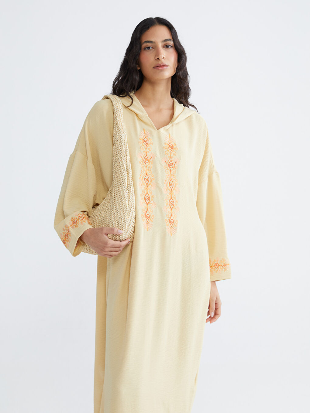 Hooded Embroidered Oversize Dress-1