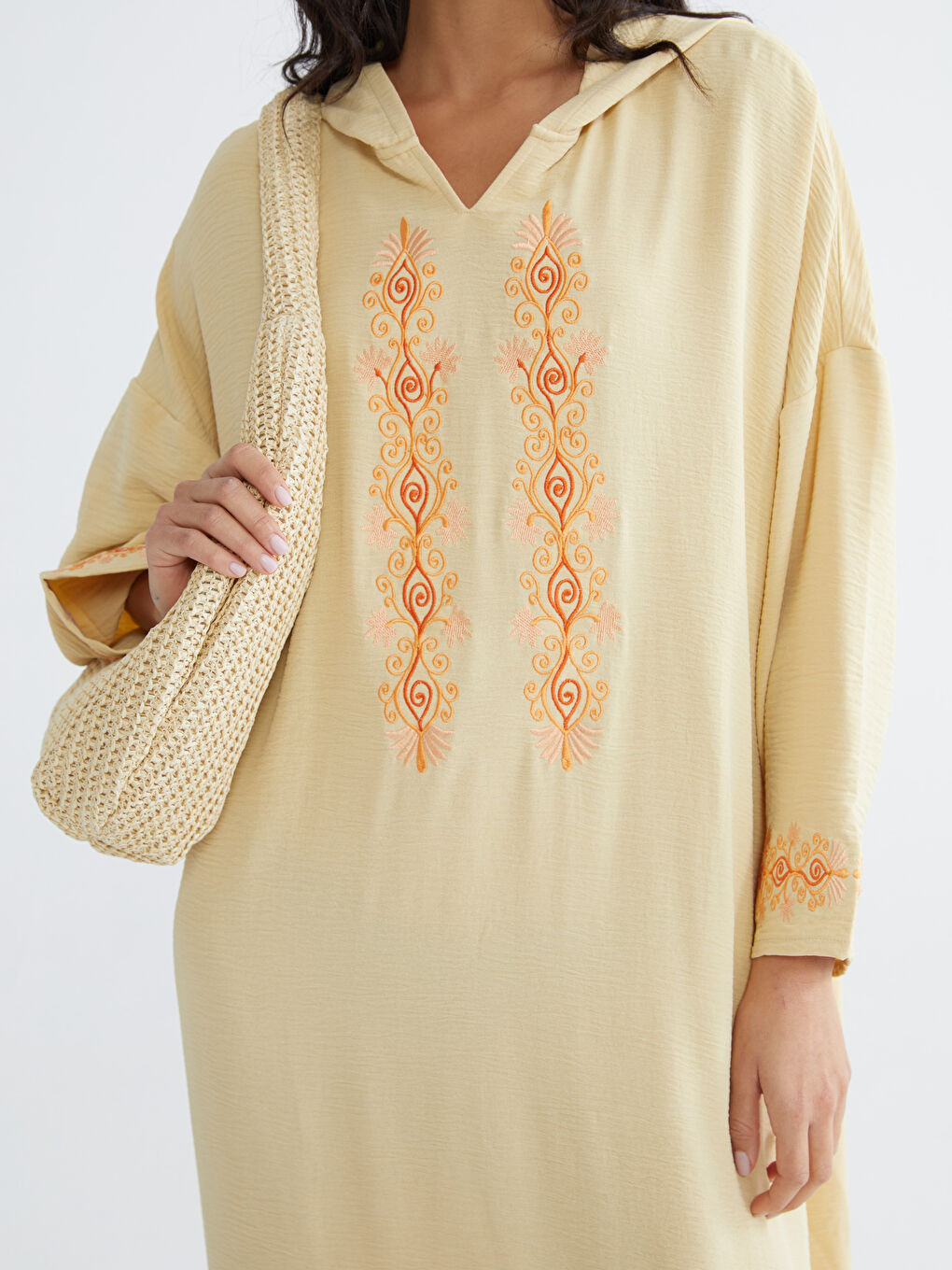 Hooded Embroidered Oversize Dress-2