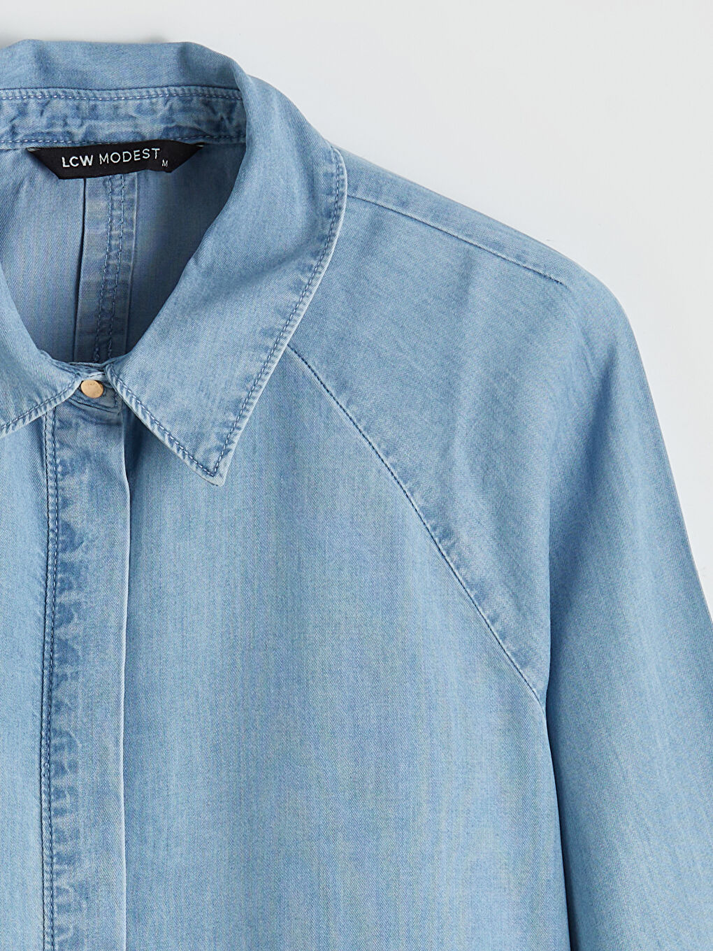 Женская рубашка-туника из денима-5