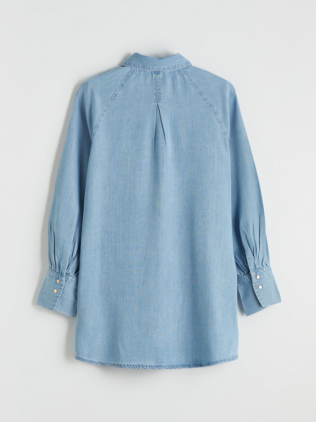 Женская рубашка-туника из денима-6