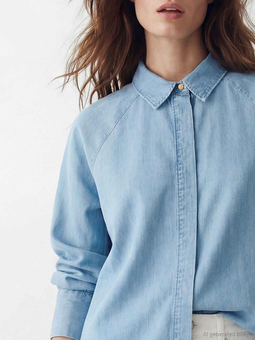 Женская рубашка-туника из денима-2