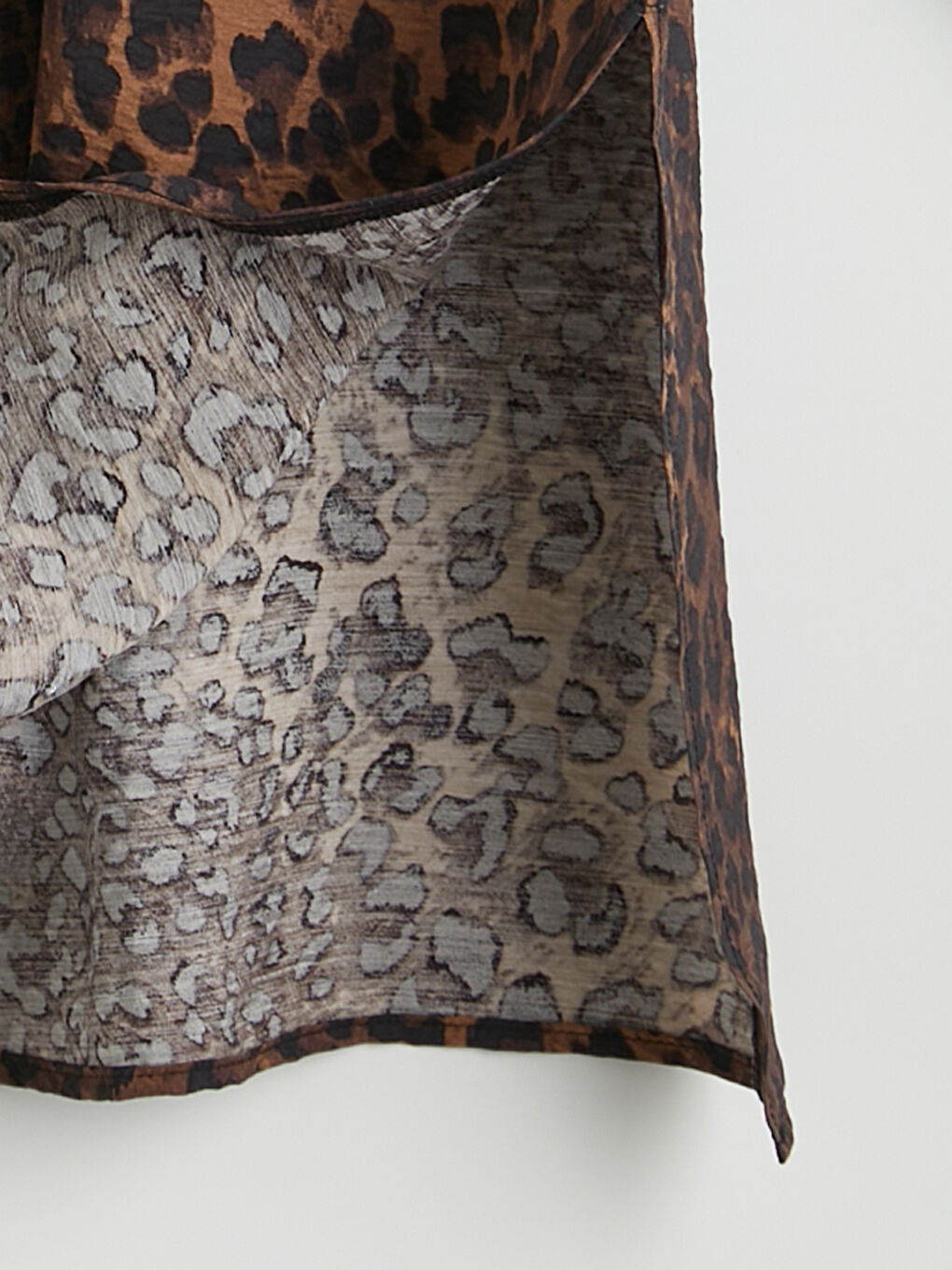 V Neck Leopard Print Oversize Women's Blouse-5