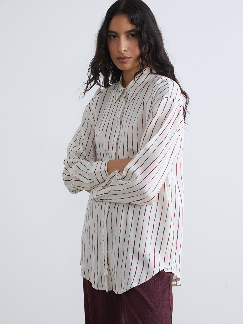 Striped Oversized Women's Shirt Tunic