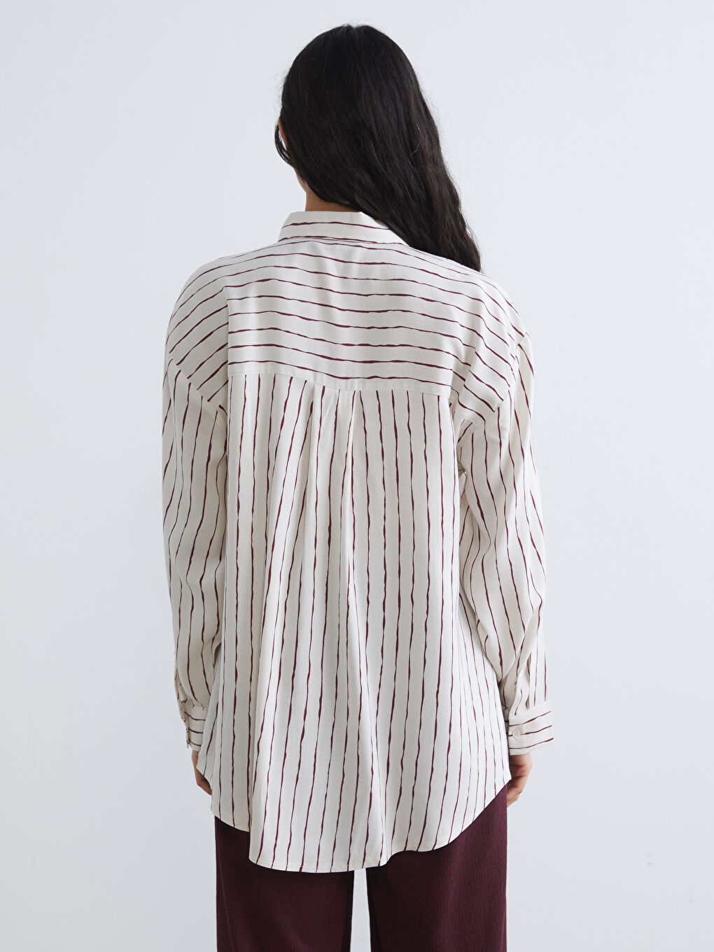 Striped Oversized Women's Shirt Tunic-3
