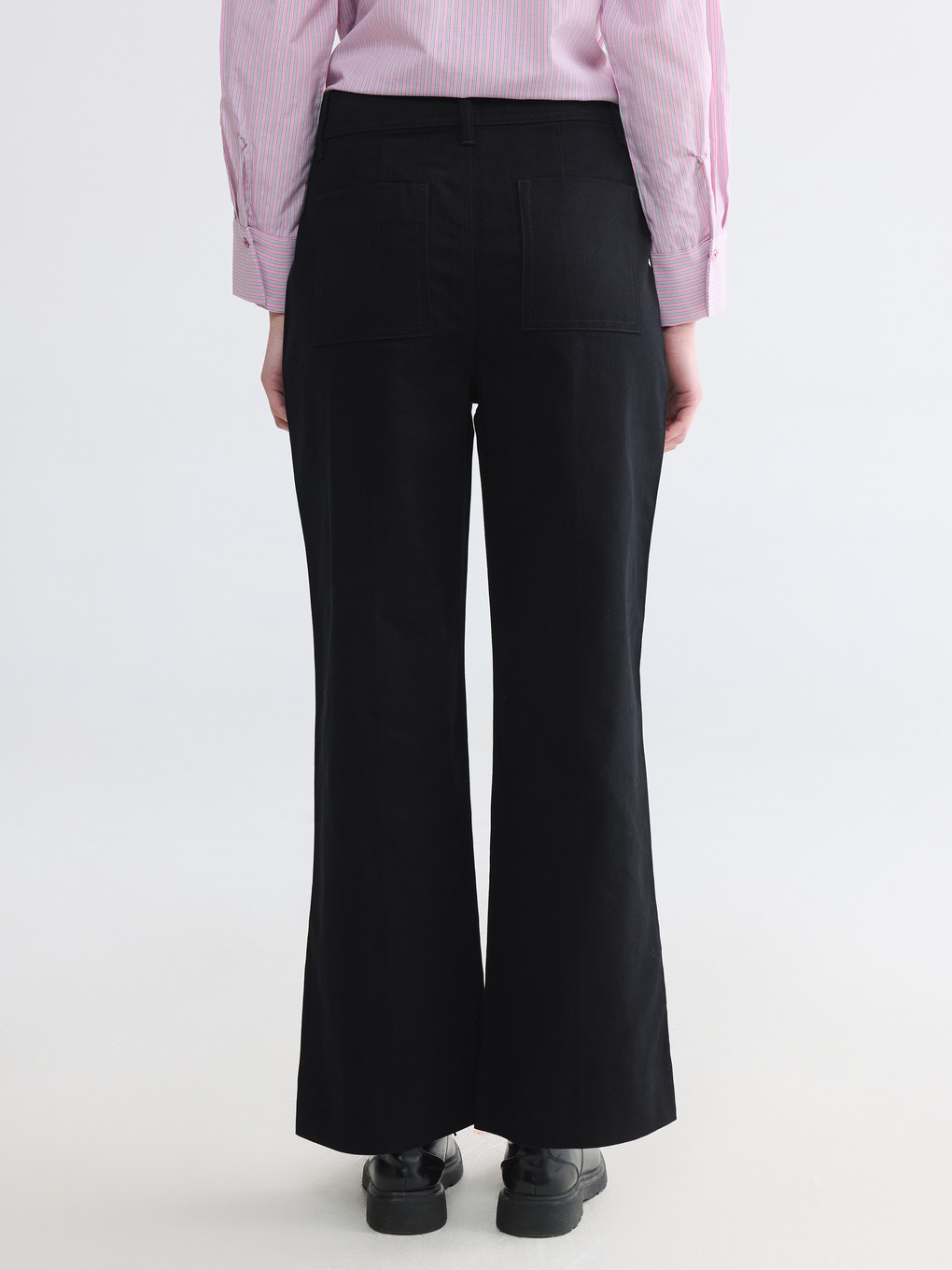 Pantalon Femme Taille Haute À Jambe Large-3