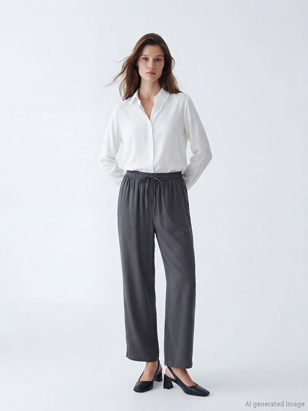 Женские брюки с эластичным поясом