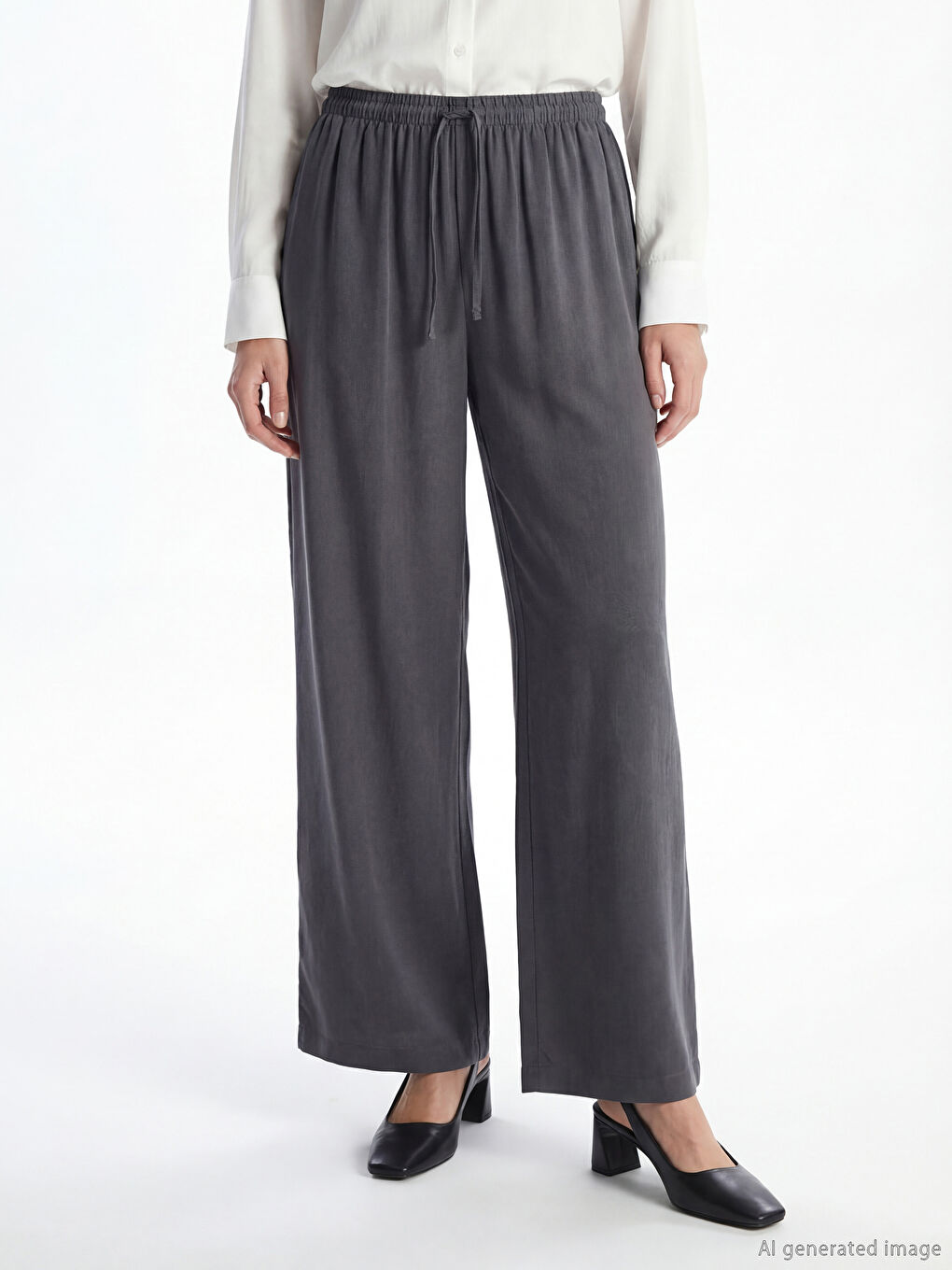 Женские брюки с эластичным поясом-1