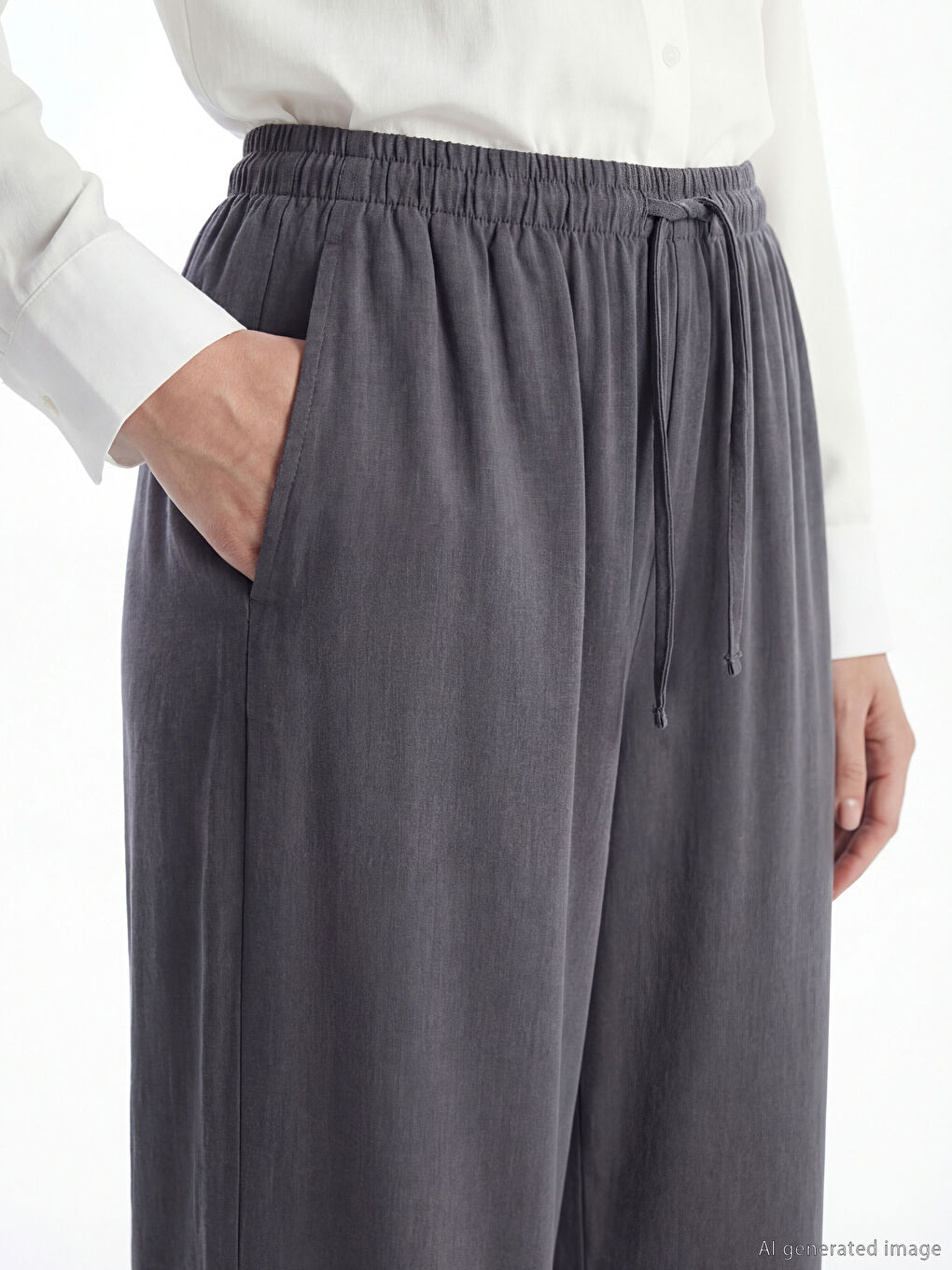 Женские брюки с эластичным поясом-2