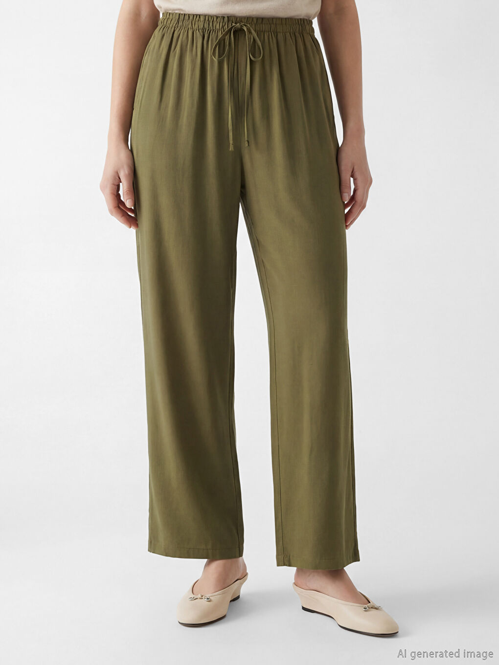 Elastic Waist Women's Trousers-1