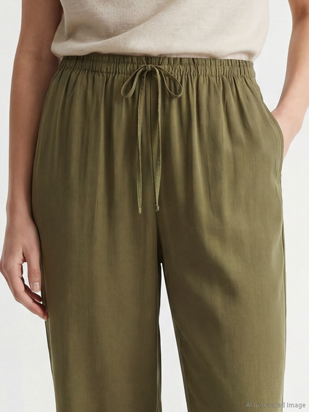 Elastic Waist Women's Trousers-2