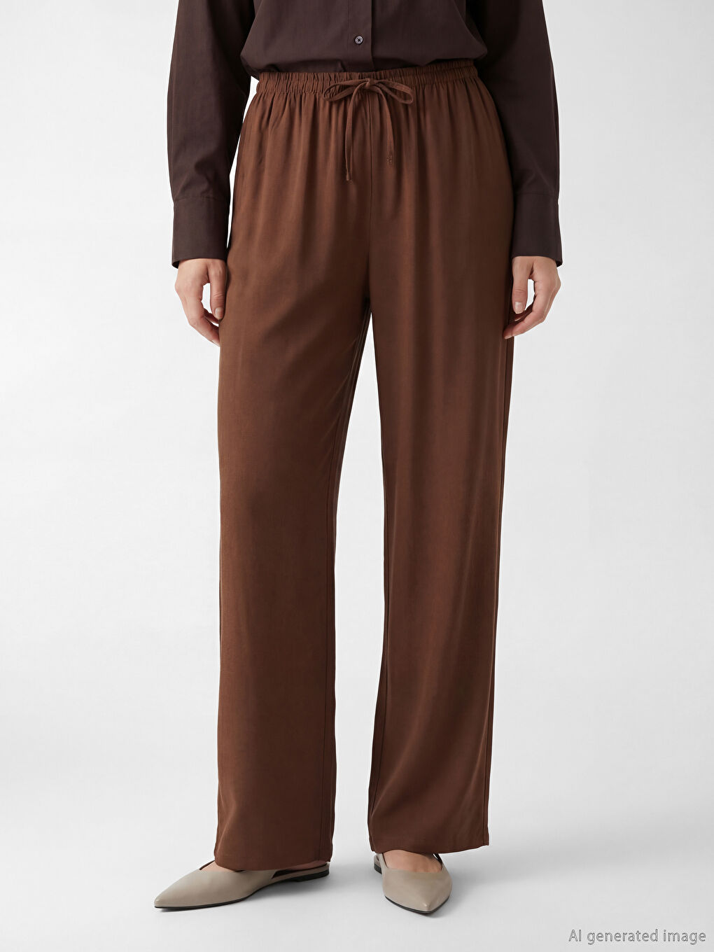 Elastic Waist Women's Trousers-1