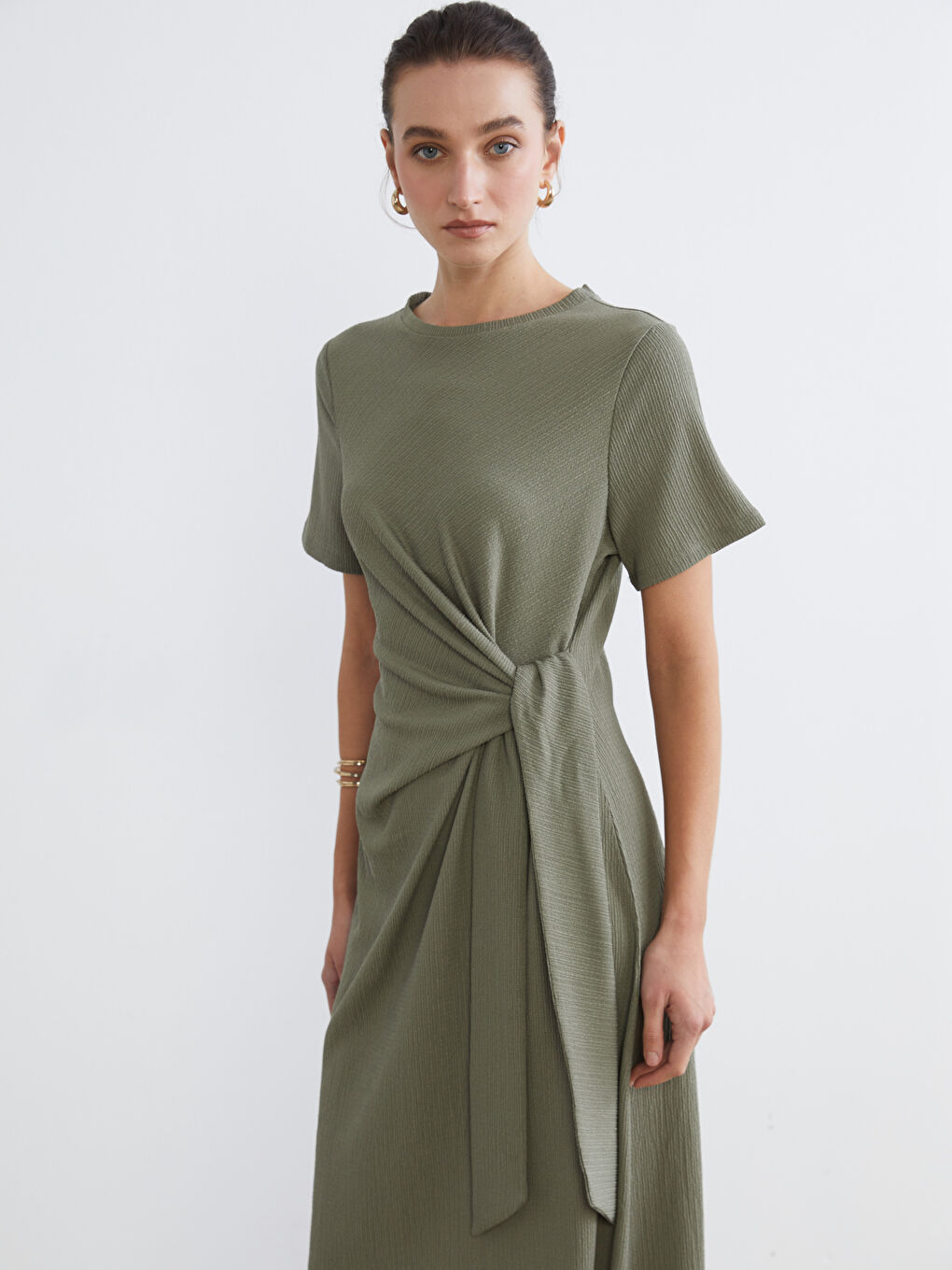 Женщины Хаки Платье-1