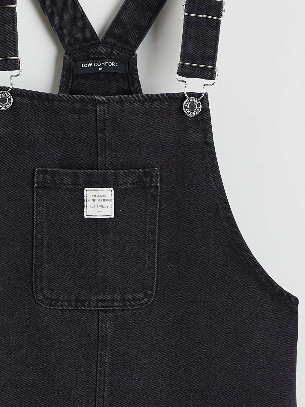 Square Neck Women's Denim Overalls-6