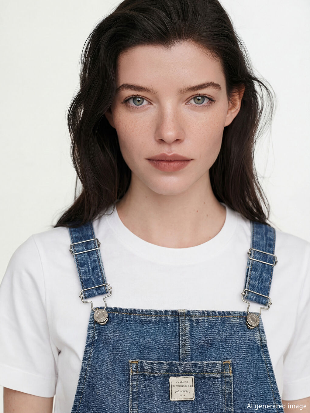 шаршы жағалы әйелдерге арналған деним комбинезон-1