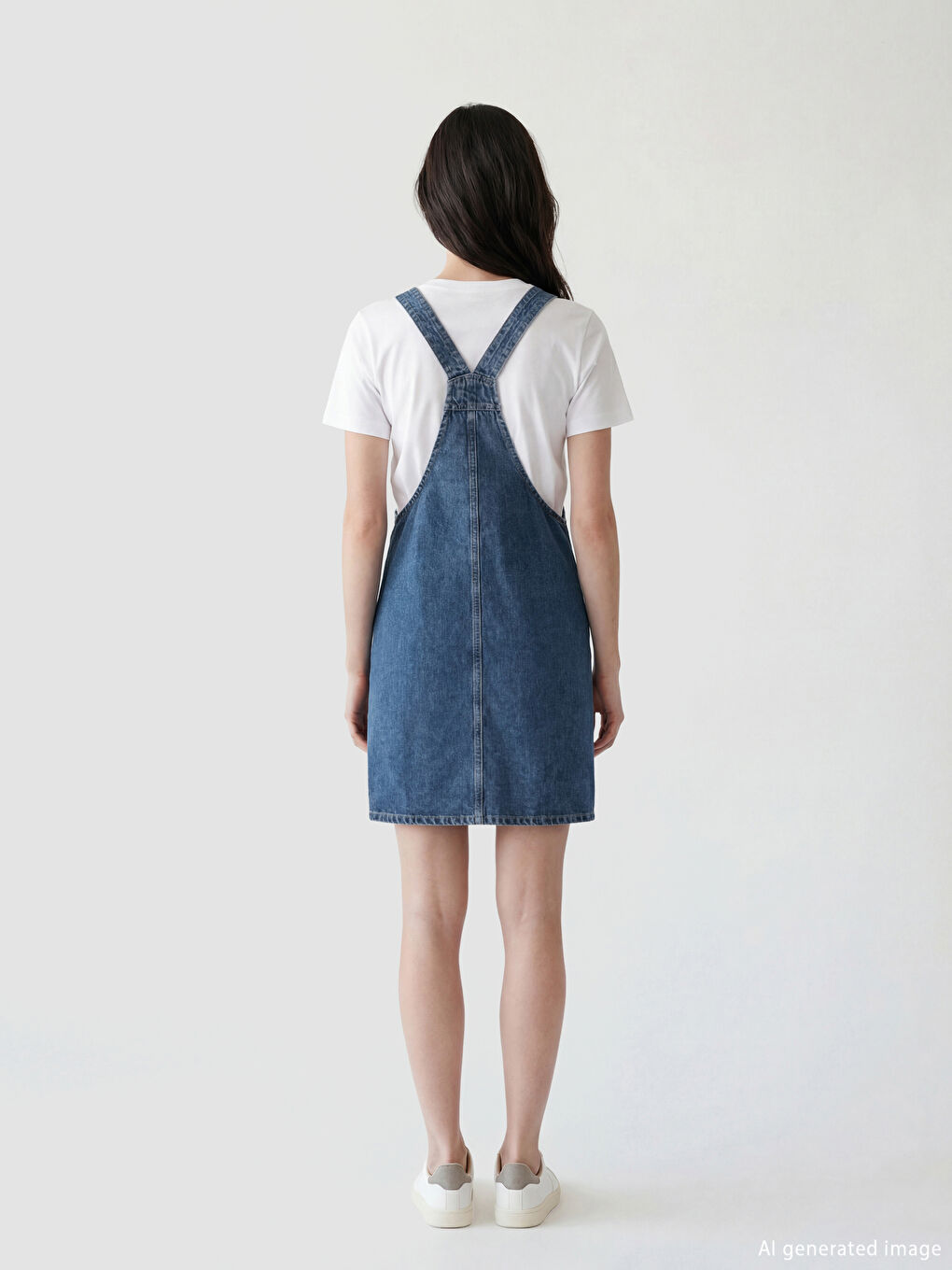 шаршы жағалы әйелдерге арналған деним комбинезон-2