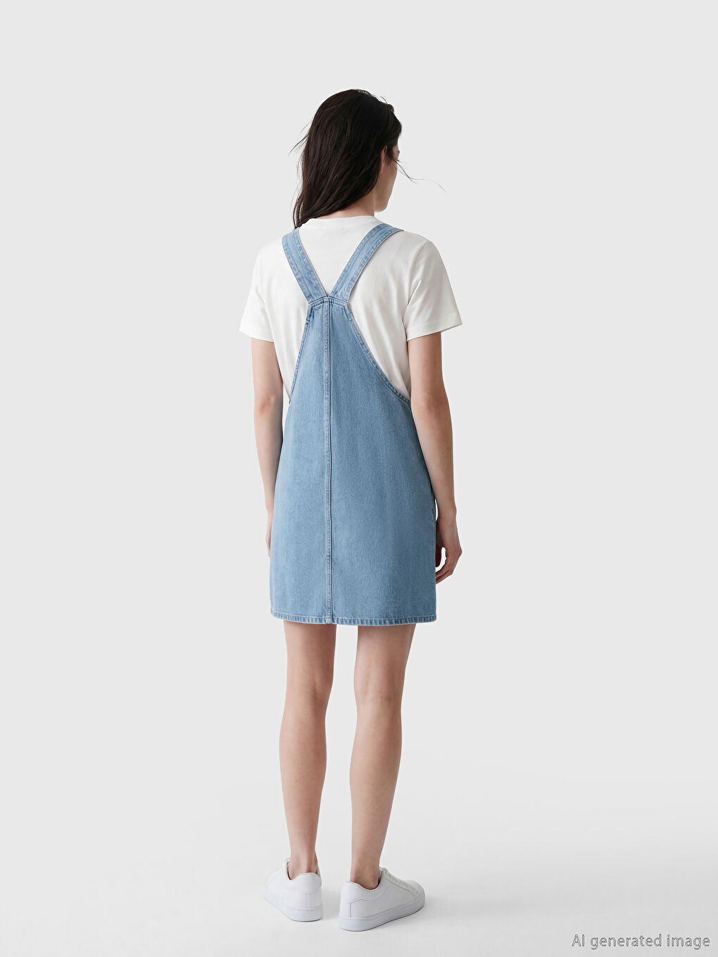 Square Neck Women's Jean Dungarees-2