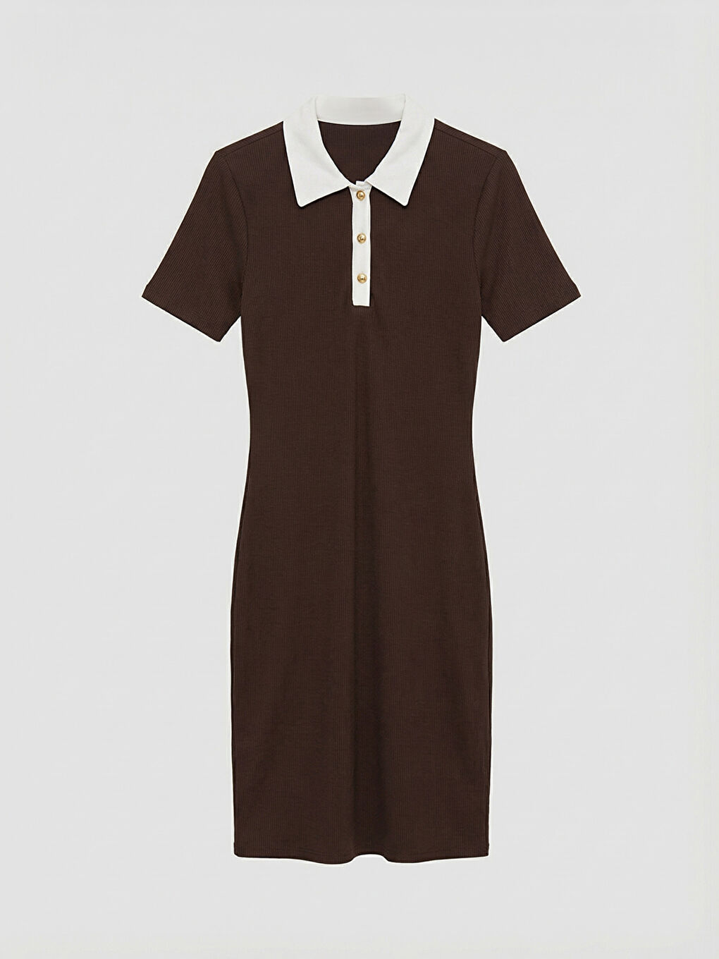 Collared Ribbed Dress-4