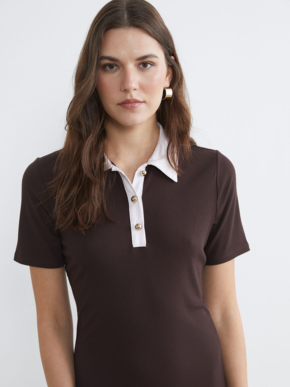 Collared Ribbed Dress-1