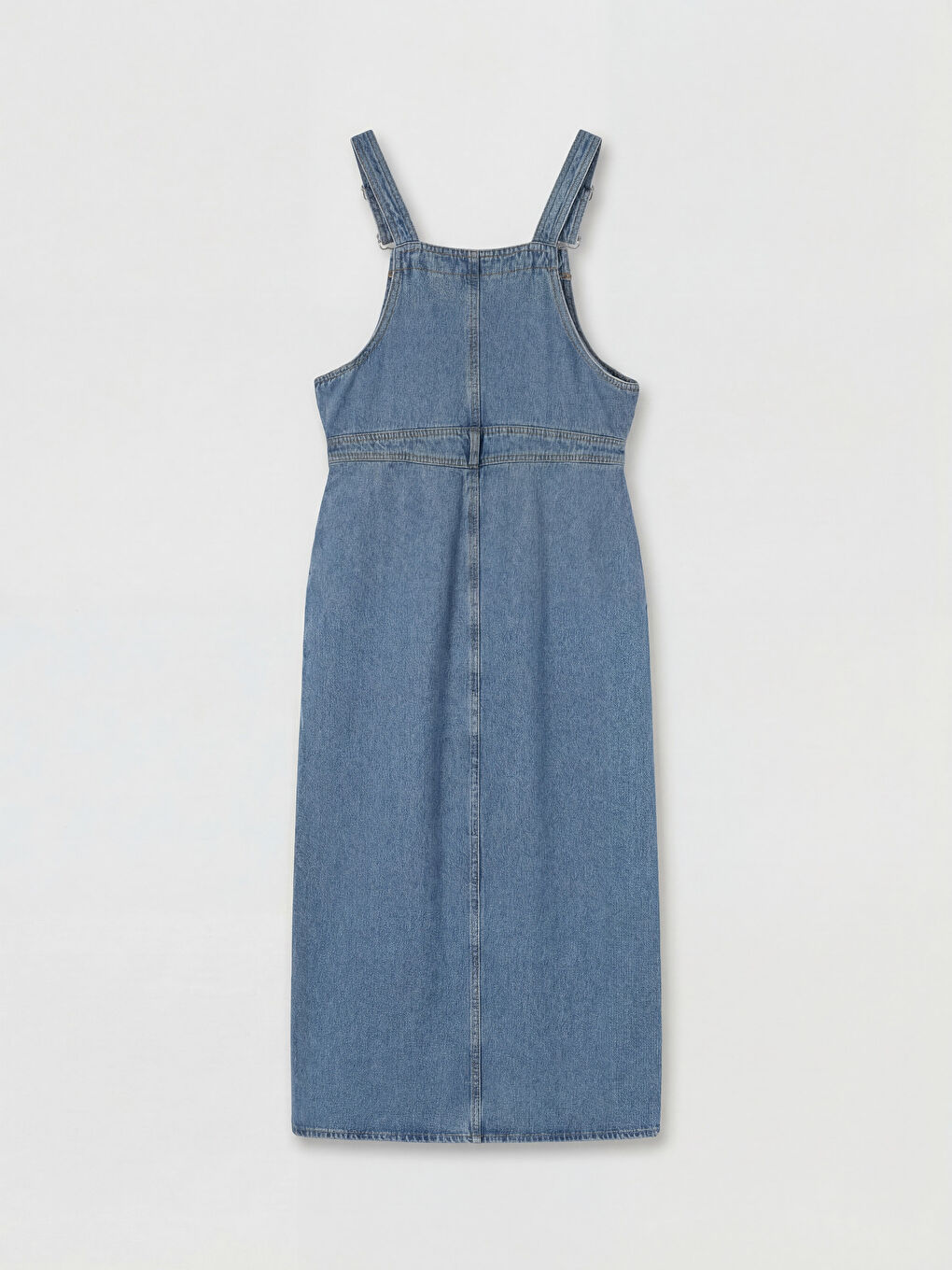 Square Neck Jean Dungaree Dress-1