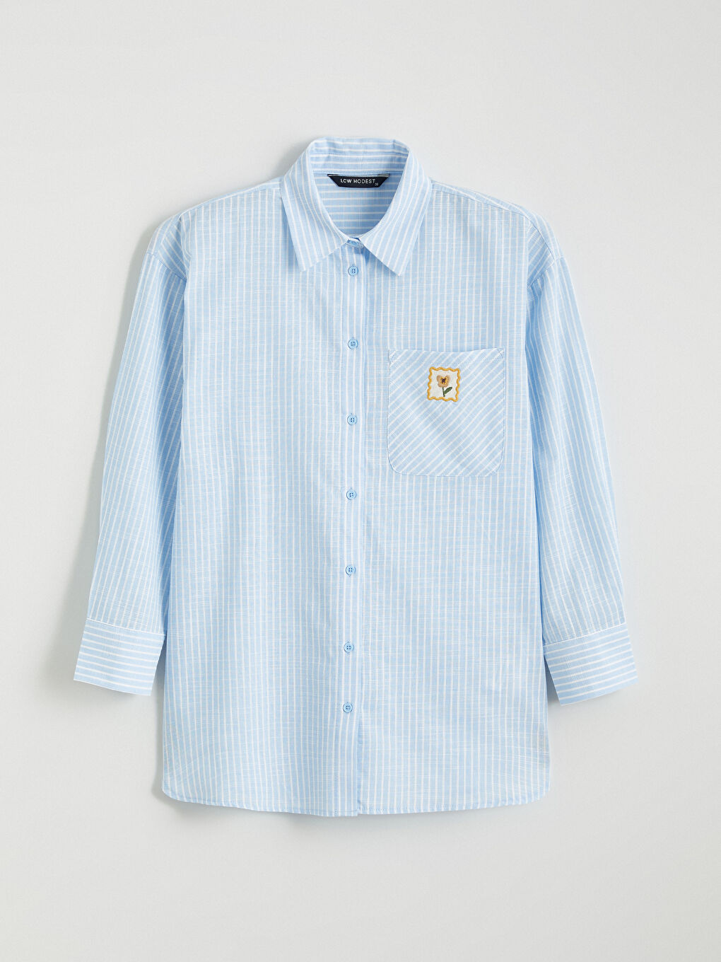 Striped Oversized Poplin Women's Shirt Tunic-4